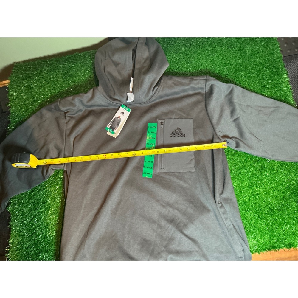 Adidas Mens M Pocket Hoodie Grey Six Pullover Sweatshirt IY3369 XL